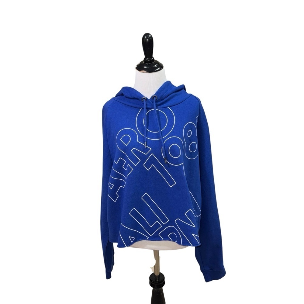 Aeropostale Women's Size XL Cropped Hoodie Sweater Fleece Lined Graphic Print